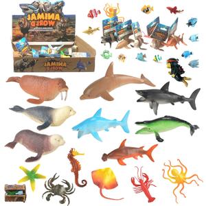 Ocean Animals Toys for Kids 3-5, 28 Pack Plastic Sea Animals Figurines Whale Fish Turtle, Educational Sea Creature Shark Toys Ocean Diorama Kit for Boys Girls