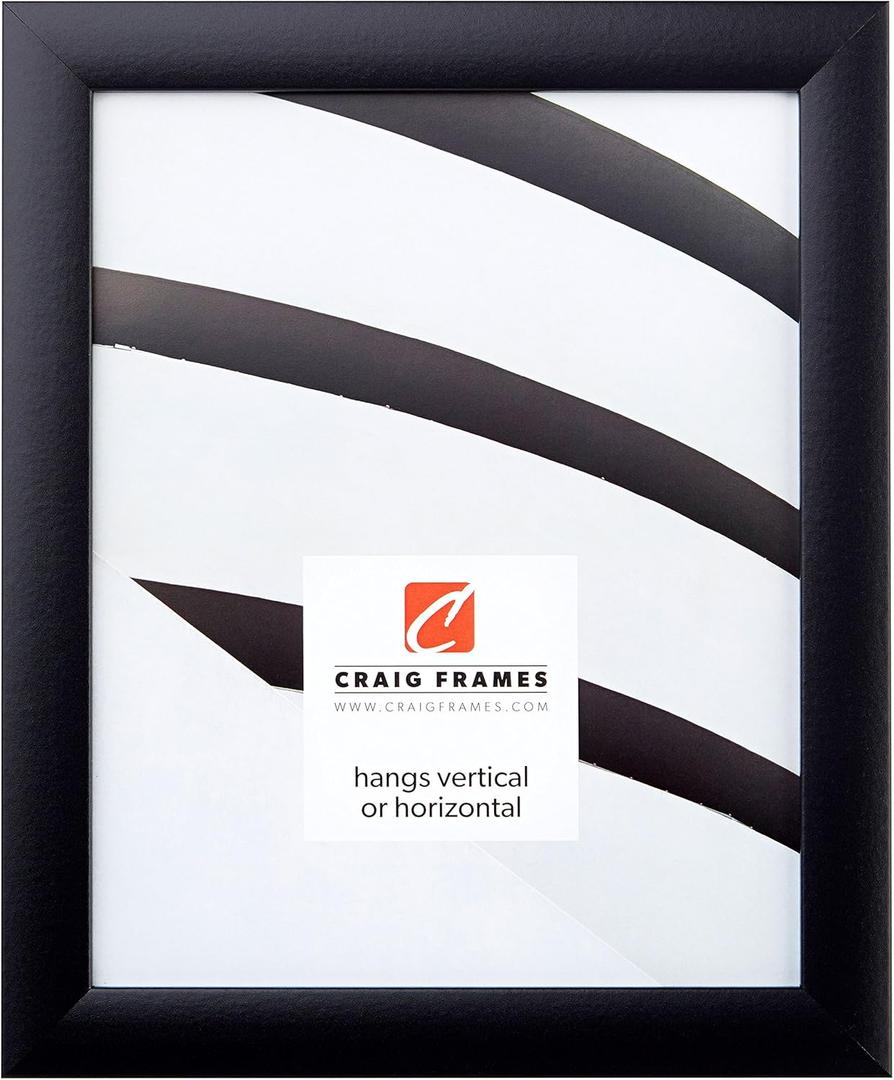 Craig Frames 1WB3BK 18 by 28-Inch Picture Frame, Smooth Wrap Finish, 1-Inch Wide, Black