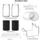 Organic Seed Sprouting Jar Kit 2 32 oz Wide-Mouth Mason Jars with Stainless-Steel Sprouter Lids & Stand, Blackout Sleeves, Drain Tray Grow Broccoli, Alfalfa & Bean Microgreens