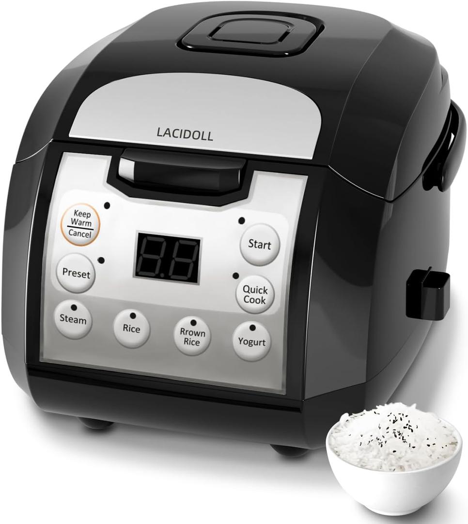 Rice Cooker 10 Cup, Stainless Steel Inner Pot, Low Carb Large Rice Maker with Steamer Basket Steamer, 24H Delay Timer and Auto Keep Warm,Brown Rice/Risotto/Oatmeal/Soup/Steam/Slow Cook