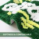 Christmas Green Bathroom Rugs Cute Bath Mat, Extra Thick Soft Absorbent Bathroom Mat Non Slip Washable Quick Dry for Christmas Decorations, 24" x 16"