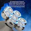 Waterproof Electric Razor for Bald Men - Skull Shaver with Cordless Rechargeable Trimmer, Back Shaver & Face Shaving Kit | Men's Electric Shavers for Head, Face, Beard