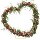 Tilted Heart Shape Wedding Metal Arch Backdrop Gold Flower Balloon Arbors Stand for Wedding Birthday Party, Graduation Decorations and Baby Shower 2x2M