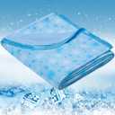 OIGAE Cooling Blanket for Hot Sleepers - Soft & Lightweight Summer Cold Blanket for Night Sweats | Perfect for Bed, Couch, Sofa (Blue, Twin 60" x 80")