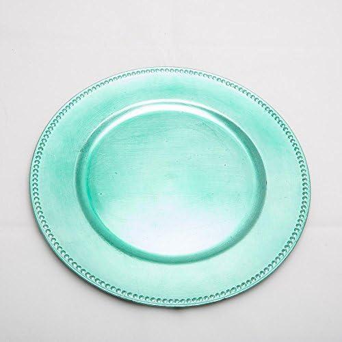 Richland Charger Plate Beaded Round 13" Aqua Blue Set of 12