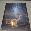 2 x OTOSTAR Jesus and Lamb Canvas Wall Art Jesus Running After Lost Lamb Wall Art Canvas Prints for Prayer Room Baptism Serenity Prayer Church Decor - 12 x 16 Inch