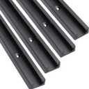 Aluminum 36" T-Track for Woodworking Double Cut Profile Universal with Predrilled Mounting Holes -Woodworking and Clamps-Fine Sandblast Black Anodized 4PK