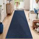 COSY HOMEER Hallway Runner Rugs Non-Slip Washable 2'7"x10' Blue | Absorbent Stain Resistant Carpet Runner,Pet Friendly Low Pile Floor Mat,TPR Anti Skid Backing,Entryway Laundry Kitchen Runner