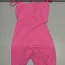 YEOREO Backless Tummy Control Jumpsuits for Women One Piece Workout Jumpsuits Sleeveless V Back Lizvette Scrunch Yoga Rompers (Medium, Rose Red)