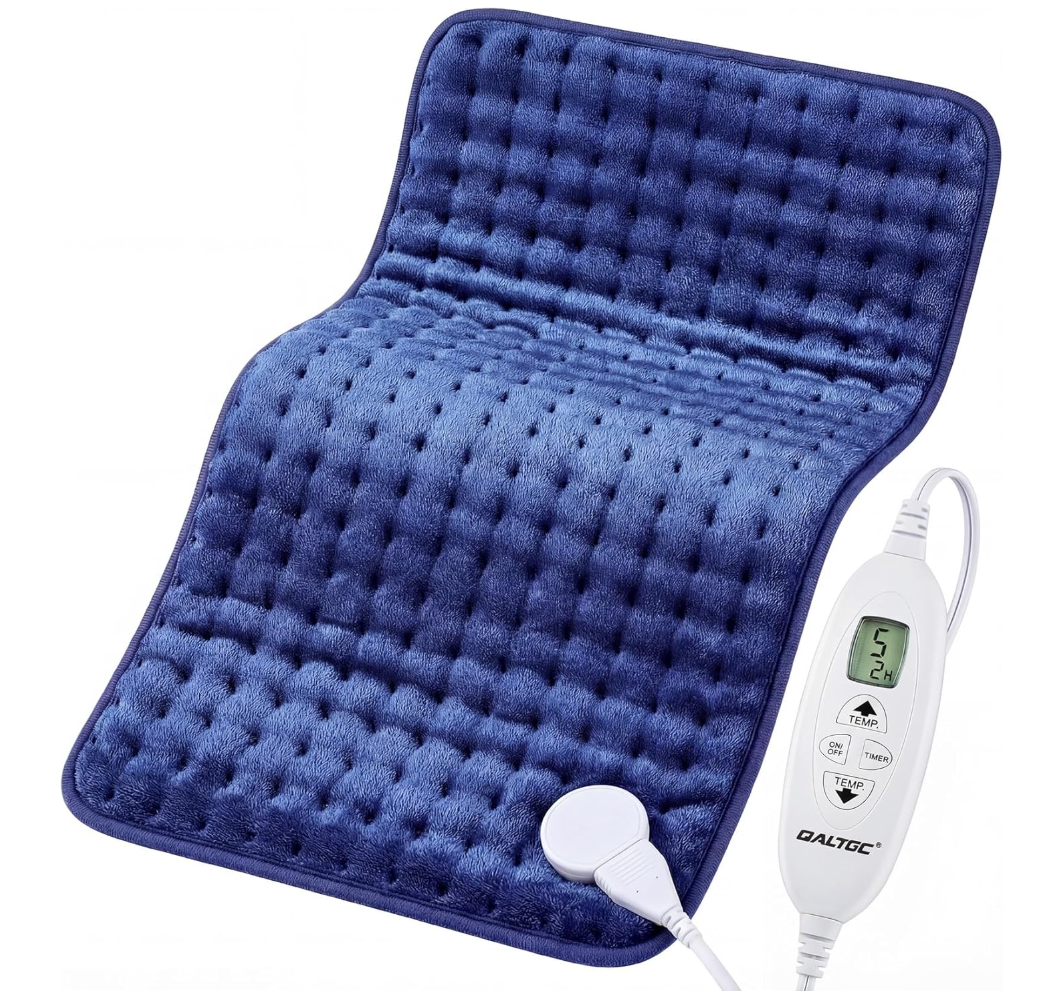 Electric Heating Pad, 2025 Upgraded Dual Mode Controller (Manual and auto Off Mode),Multiple Safety protections, Comfortable Soft, Machine Washable（12"x 24" Dark Blue）