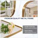 ANDY STAR 18x48 Full Length Wall Mirror, Brushed Gold Oblong Shaped Body Mirror with Stainless Steel Metal Frame, Rounded Corner Design for Floor and Leaning