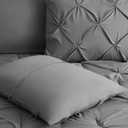 BOURINA Comforter Sets 3 Pieces - Pleat Quilted Soft Warm Oversized Microfiber Luxury Comforter Set,Grey King(102x90inch)