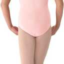 Mirella Girl's Princess Seam Cap Sleeve Dance Leotard Pale Pink 4-6