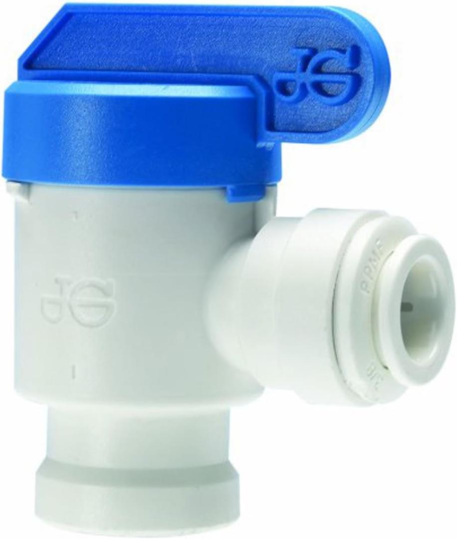 John Guest 3/8 Inch O.D. Tube Size x 1/4 Inch NPTF Speedfit to Female Shut Off Valve, Push to Connect Plastic Plumbing Fitting, PPSV501222WP