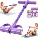 3 x Foot Pedal Resistance Bands with Handles, 6-Tube Multifunction Elastic Yoga Exercise Bands, Home Gym Fitness Equipment for Women & Men to Abs, Core, Leg, Arm, Waist Workout