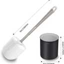 Toilet Brush and Holder Set, Bathroom Cleaner Brush Set with Light Brush Handle, Soft Bristle, Corrosion Resistant Holder, Wall Mounted/Floor Standing