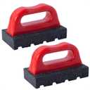 Rub Brick Tool, 20 Grit Masonry Rubbing Brick, Concrete Tools, Removing Smoothing Cleaning Marks Fluted Tool with Handle (2 Pack)