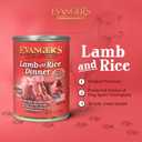 Evanger's Heritage Classic Lamb & Rice Dinner Dog Food  12 Count, 12.5 oz Each  Gluten & Grain Free, Complete Balanced Diet for All Life Stages  Wet Dog Food