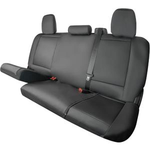 Universal Truck Bench Seat Cover; Fits All Full-Size Silverado F-150 Ram Sierra Titan Tundra Pickup Trucks; to Fit Folding, Split Bench or Standard Bench Seat; Faux Leather, Black