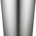 iDesignRound Metal Waste Basket, The Patton Collection  8" x 8" x 9.7", Brushed Stainless Steel