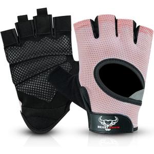 BEAST RAGE Fingerless Weight Lifting Gloves with Palm Protection Padding, Breathable Lightweight Gym Gloves for Men, Women, Weightlifting, Cycling, Exercise, Training Pull Up