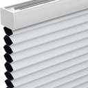Changshade Cordless Cellular Shades, Blackout Honeycomb Shades for Windows, Room Darkening Pleated Blinds, Easy to Install for Indoor Windows and French Doors, 35" W x 72" H, White