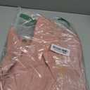 Allegra K Women's Denim Jacket Collarless Round Neck Button Down Long Sleeve Jean Jackets (Pink, L)