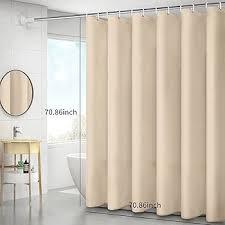 Shower Curtain, Solid Shower Curtain 6 x 6 FT Bath Curtains With 12 Metal Grommets and Hooks Waterproof PEVA Bathroom Curtains for Bathtub Showers