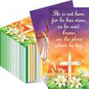 Fancy Land Religious Easter Napkins Christian He Is Risen Napkins Disposable 100Pcs Spring Flowers Cross Guest Hand Towel for Home Bathroom Dinner Party Decorations Supplies 3Ply