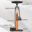 MOHEGIA Bike Floor Pump with Gauge: Air Bicycle Pump with High Pressure 160 PSI,Fits Schrader and Presta Valve -Inflator with Ball Pump Needles for MTB Road Bike, Ball, Balloon, Inflatables