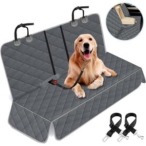 Dog Car Cover for Back Seat Pet Protector Waterproof Bench Car Seat Cover, Nonslip Rear Seat Cover fits Middle Armrest for Most Cars Trucks SUVs - Grey