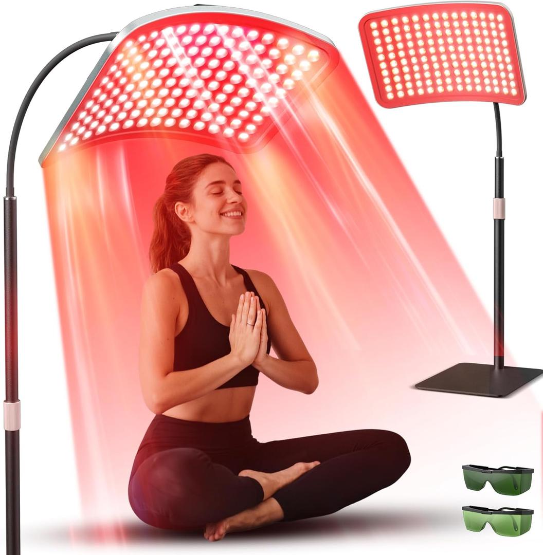 Red Light Therapy for Body and Face, Infrared Red Light Therapy Lamp with Stable Stand, 660nm and 850nm Infrared Pannel