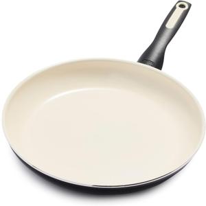 GreenPan Rio Healthy Ceramic Nonstick 12" Frying Pan Skillet, PFAS-Free, Dishwasher Safe, Black