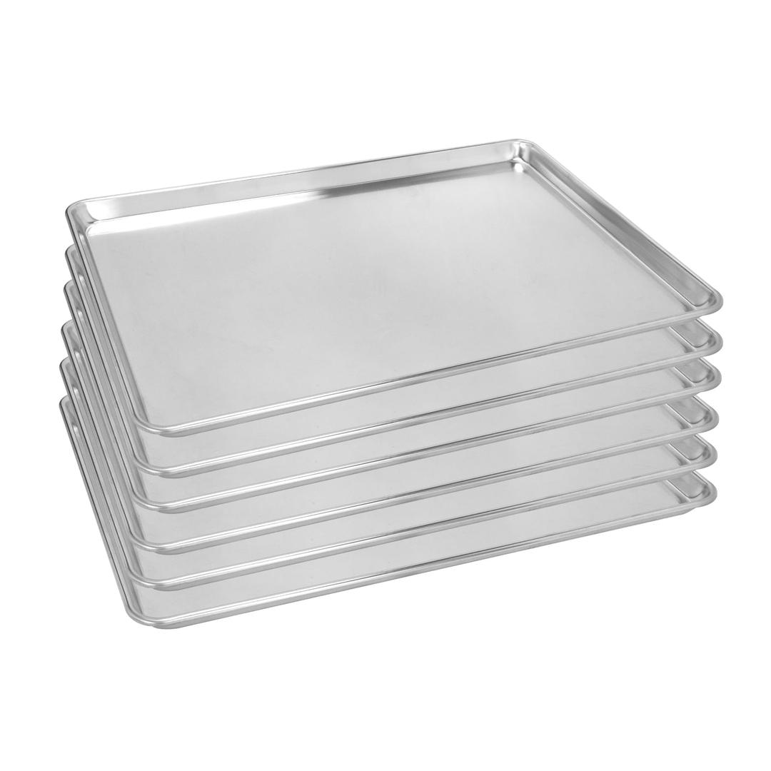 6 Pack Full Size Baking Sheet Pan, Aluminum Commercial Cookie Sheet Pan, Durable & Anti-Stick 26”x 18”