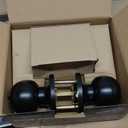 (6 Sets) All Keyed Same Entry Knobs&Single Cylinder Deadbolt for Exterior Front Doors, Matte Black Finish Round Ball Entry Door Lock with Same Keys by Lanwandeng