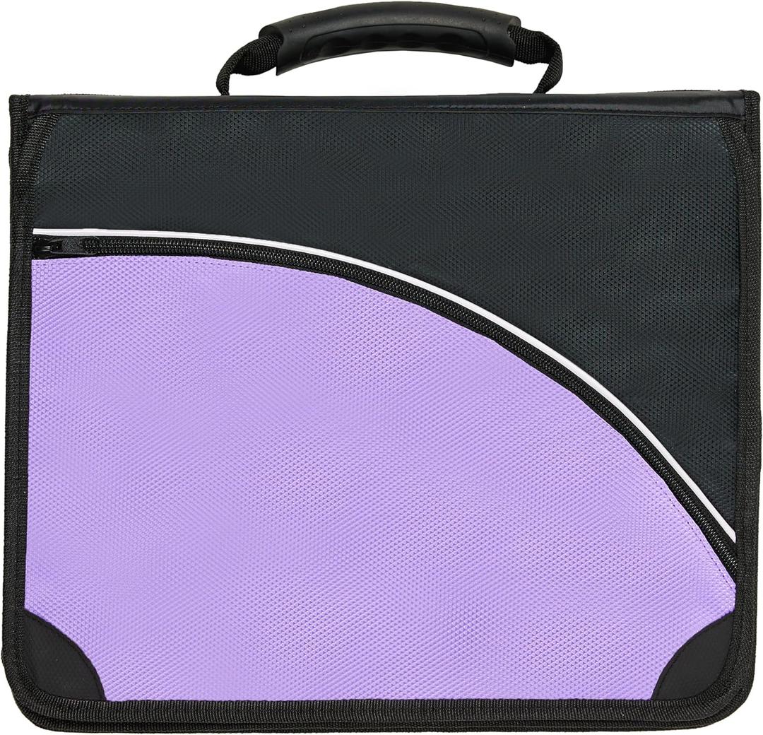 Avery 2" Inch Zipper Binder, 3 Round Rings, Durable Messenger Nylon Zipper Purple Binder, Tablet Holder, 6-Pocket with 5 Tab Dividers, Carry-All Storage Binder (26050)