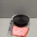 COVLON Drink Table, Carved Table Top Martini Table, Small Side Table, Weighted Base Pedestal Table for Living Room, Bedroom, Modern, Black