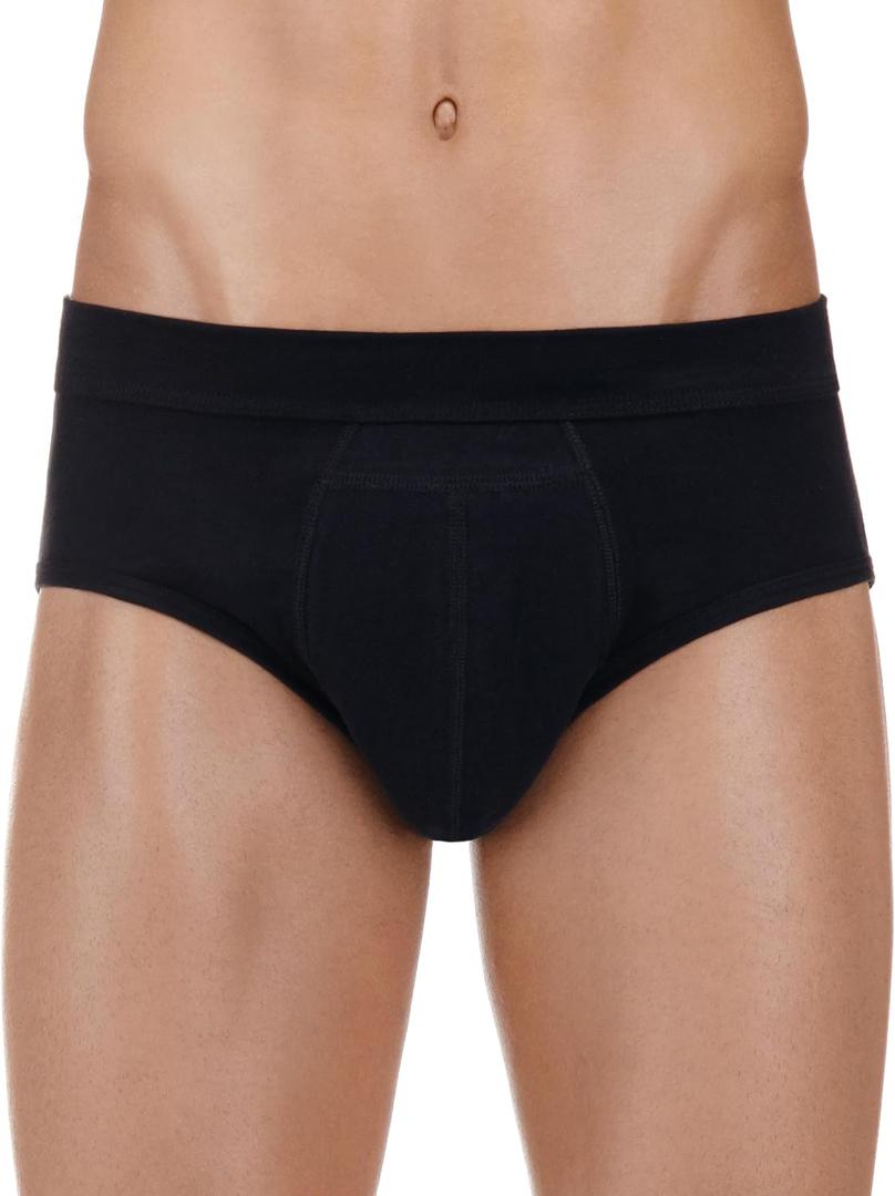 PRO-TECH-Dry - Washable & Reusable Urinary Incontinence Cotton Brief Underwear for Men, with Front Absorbent Area (Black, X-Large)
