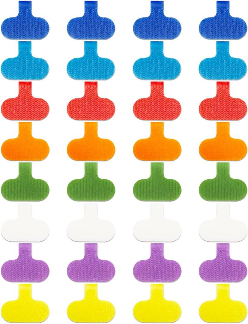 32 Pcs Cable Labels, Multi-Color Write On Cord Label, Wire Labels, Cable Tags, Wire Tags for Electronics, Computers Cable Management and Identification, Assorted Colors, 1.2" x 0.63"