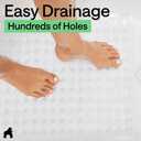 GORILLA GRIP Patented Square Shower Stall Mat, Small Bathtub Floor Mats for Stand Up Showers with Suction Cups and Drainage Holes, Machine Wash, Soft on Feet, Bathroom Accessories 21x21 Inch, Clear