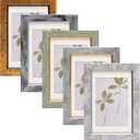Fixwal 4x6 Picture Frame Set of 5, Vintage Photo Frame, Rustic Retro Picture Frame with Tempered Glass, Decorative Art on Walls and Tabletop Placement