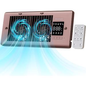 DEWENWILS Register Booster Fan, 4" x 10" Register Holes, 180° Adjustable Grille Vent Fan Booster, Improves Heating & Cooling Vents, Quiet 140 CFM, Panel & Remote Control for Room, Floor, Wall, Bronze