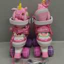 Unicorn Doll Kids Toddler Roller Skates for Girls,WESKIFAN Quad Skating Shoes with Shiny Light up Wheels&Adjustable Sizes Beginners rollerskates for Birthday Xmas Gifts,Patines para Nias Nios (XS(6-9J), Pink)