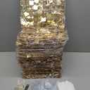 8 x 8 FT Light Gold Shimmer Wall Backdrop for Party Decorations - 64 Pcs Square Sequin Backdrop Panels for Birthday Disco Engagements Graduations Prom Home Decor Party Supplies