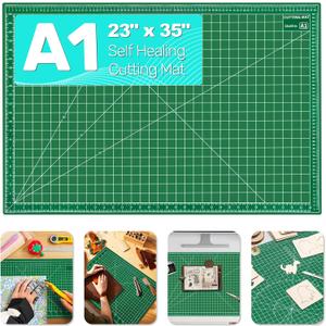 Large Self Healing Cutting Mat 23" x 35", Double-Sided, A1, Green
