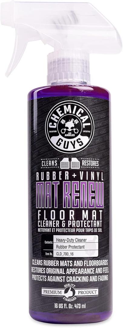Chemical Guys Mat Renew Rubber and Vinyl Car Floor Mat Cleaner & Protectant - Cleans & Restores Rubber Liners, Running Boards, Safe for Cars, Trucks, SUVs, and More - 16 oz