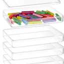 BENECREAT 4Pcs Acrylic Storage Boxes with Lids, 7x4.6x1inch Rectangle Storage Containers, Storage Display Box for Wedding, Party, Treats, Jewelry Accessories