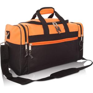 DALIX 17" Blank Duffle Bag Duffel Bag Travel Size Sports Durable Gym Bag (Orange)