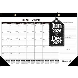 6 x GuassLee Desk Calendar 2026-2027 (Jun. 2026 - Dec. 2027), 19 Months Calendar 17" 11.5" Desktop Planner with Julian Date, Monthly Goals, Academic To-Do List, for Home, Office, School & Teachers, 17"x11.5"