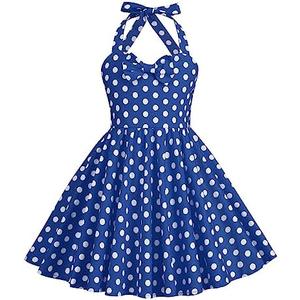 KISSOURBABY Girls 50s Sweetheart Vintage Flower Swing Straps Prom Dress with Polka Dots 11Years